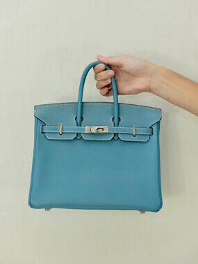 Birkin 25 Epsom Bleu Jean PHW